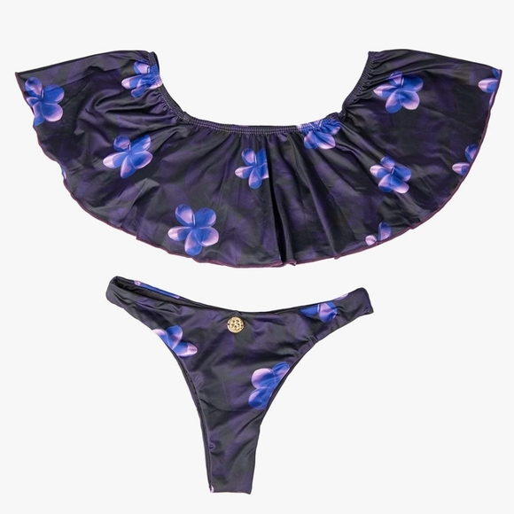 Sweet Penelope Other - Sweet Penelope Floral Off-Shoulder Bikini Set